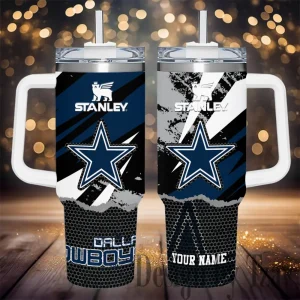 Dallas Cowboys Simple Modem 40oz Tumbler With Handle And Straw Lid AZC40OZT773