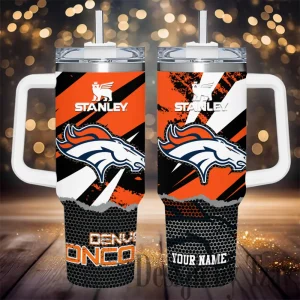 Denver Broncos Simple Modem 40oz Tumbler With Handle And Straw Lid AZC40OZT774