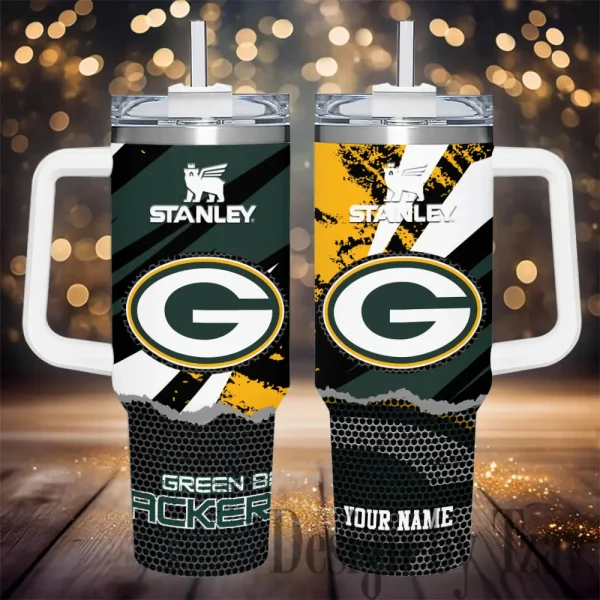 Green Bay Packers Simple Modem 40oz Tumbler With Handle And Straw Lid AZC40OZT776