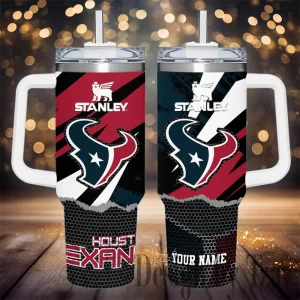 Houston Texans Simple Modem 40oz Tumbler With Handle And Straw Lid AZC40OZT777