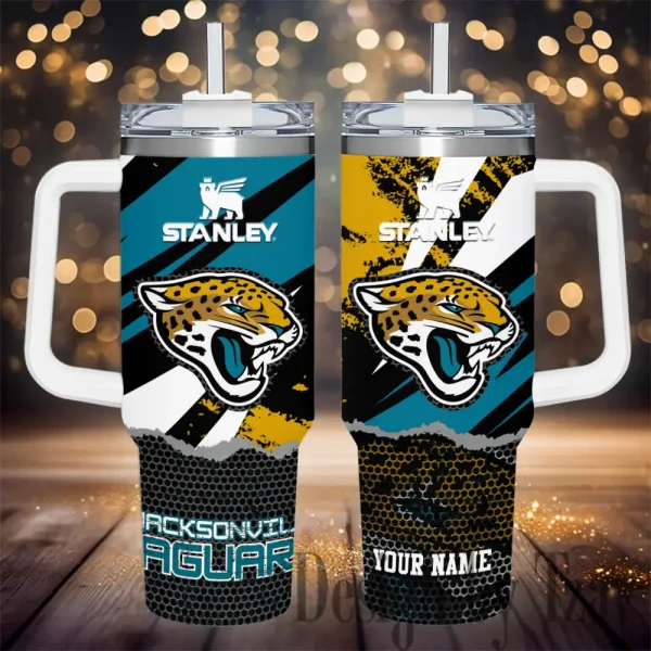 Jacksonville Jaguars Simple Modem 40oz Tumbler With Handle And Straw Lid AZC40OZT779