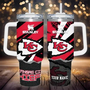 Kansas City Chiefs Simple Modem 40oz Tumbler With Handle And Straw Lid AZC40OZT780