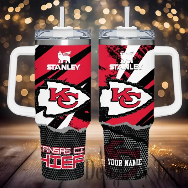 Kansas City Chiefs Simple Modem 40oz Tumbler With Handle And Straw Lid AZC40OZT780