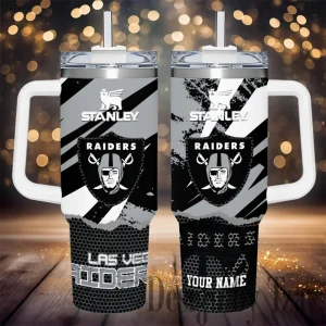 Las Vegas Raiders Simple Modem 40oz Tumbler With Handle And Straw Lid AZC40OZT781