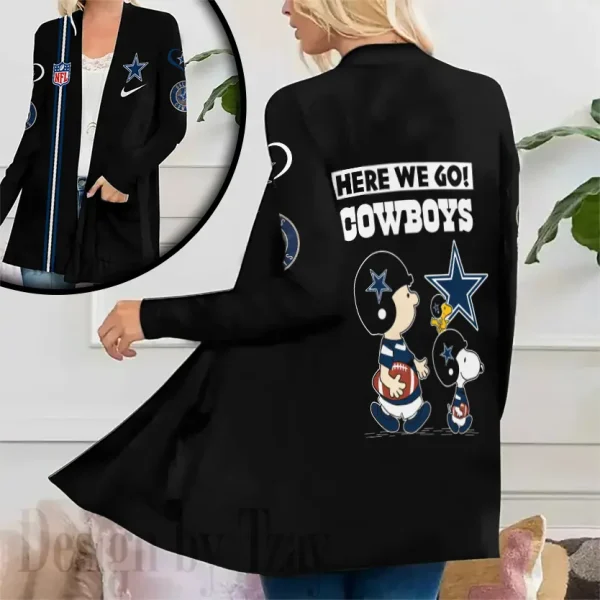 Dallas Cowboys Women’s Patch Pocket Cardigan SPTWPPC138 - Image 3