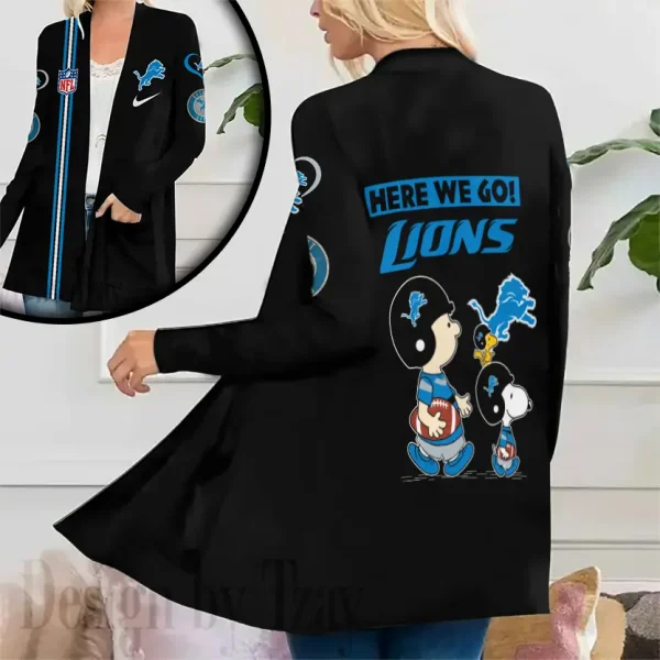 Detroit Lions Women’s Patch Pocket Cardigan SPTWPPC140 - Image 2
