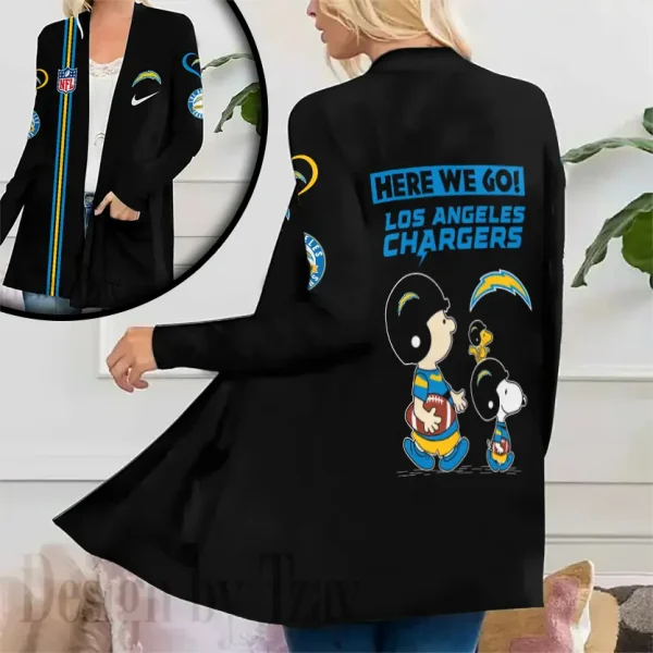 Los Angeles Chargers Women’s Patch Pocket Cardigan SPTWPPC147 - Image 2