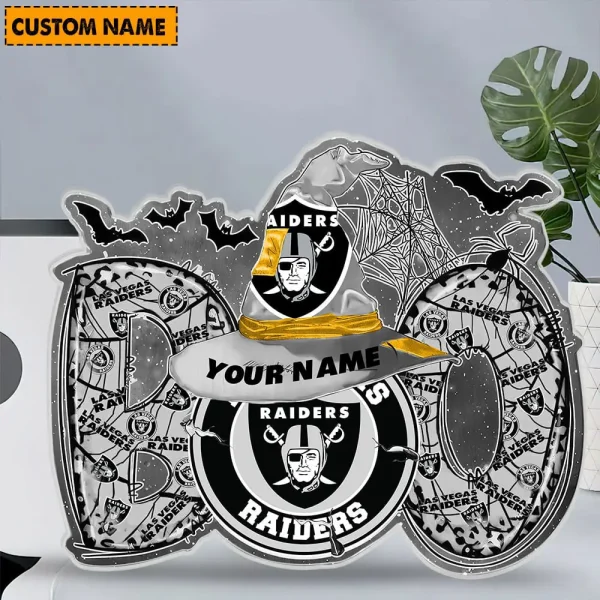 Las Vegas Raiders NFL Boo Spooky Season Personalized Acrylic Block Plaque For Fan - Limited Edition SPTFTAB124 - Image 2