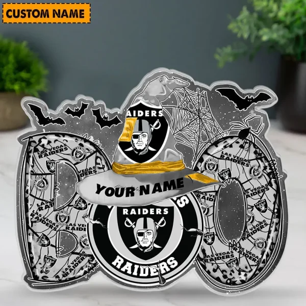 Las Vegas Raiders NFL Boo Spooky Season Personalized Acrylic Block Plaque For Fan - Limited Edition SPTFTAB124 - Image 3