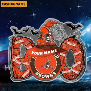 Cleveland Browns NFL Boo Spooky Season Personalized Acrylic Block Plaque For Fan - Limited Edition SPTFTAB129