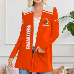 Cleveland Browns Women’s Patch Pocket Cardigan SPTWPPC169