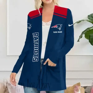 New England Patriots Women’s Patch Pocket Cardigan SPTWPPC183