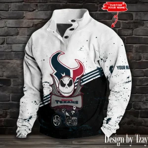 Houston Texans Buttoned Collar Sweatshirt New Design 2025 S9DBSCH2072