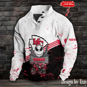 Kansas City Chiefs Buttoned Collar Sweatshirt New Design 2025 S9DBSCH2075