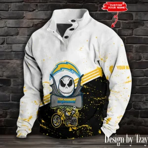 Los Angeles Chargers Buttoned Collar Sweatshirt New Design 2025 S9DBSCH2077