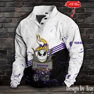 Minnesota Vikings Buttoned Collar Sweatshirt New Design 2025 S9DBSCH2080