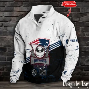 New England Patriots Buttoned Collar Sweatshirt New Design 2025 S9DBSCH2081