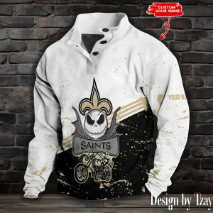 New Orleans Saints Buttoned Collar Sweatshirt New Design 2025 S9DBSCH2082