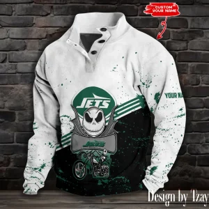 New York Jets Buttoned Collar Sweatshirt New Design 2025 S9DBSCH2084