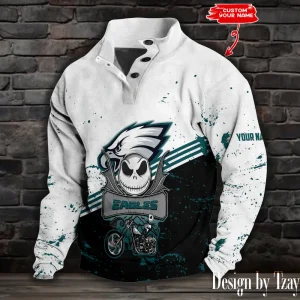 Philadelphia Eagles Buttoned Collar Sweatshirt New Design 2025 S9DBSCH2085