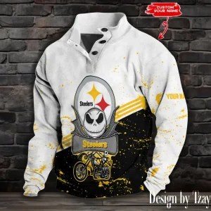 Pittsburgh Steelers Buttoned Collar Sweatshirt New Design 2025 S9DBSCH2086