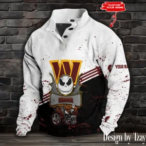 Washington Commanders Buttoned Collar Sweatshirt New Design 2025 S9DBSCH2091