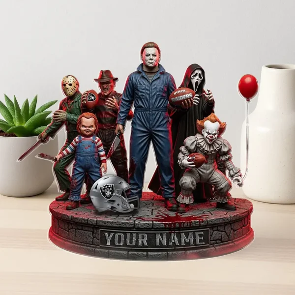 Las Vegas Raiders Horror Movie Fan NFL Personalized Acrylic Block Plaque Halloween Gift For Fan - Limited Edition SPTFTAB208 - Image 2