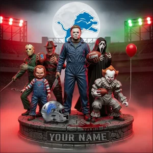 Detroit Lions Horror Movie Fan NFL Personalized Acrylic Block Plaque Halloween Gift For Fan - Limited Edition SPTFTAB217