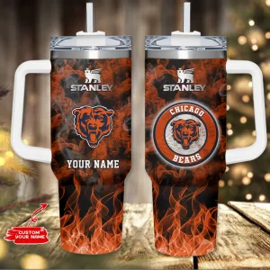 Chicago Bears NFL Metal Style Custom 40oz Stanley Tumbler AZC40OZT805