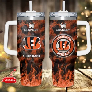 Cincinnati Bengals NFL Metal Style Custom 40oz Stanley Tumbler AZC40OZT806