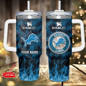 Detroit Lions NFL Metal Style Custom 40oz Stanley Tumbler AZC40OZT810