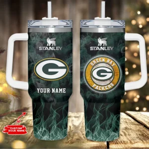 Green Bay Packers NFL Metal Style Custom 40oz Stanley Tumbler AZC40OZT811