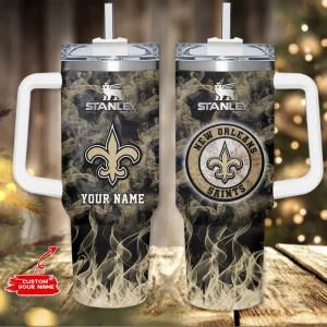 New Orleans Saints NFL Metal Style Custom 40oz Stanley Tumbler AZC40OZT822