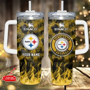 Pittsburgh Steelers NFL Metal Style Custom 40oz Stanley Tumbler AZC40OZT826