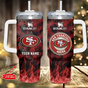 San Francisco 49ers NFL Metal Style Custom 40oz Stanley Tumbler AZC40OZT827