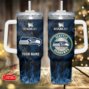 Seattle Seahawks NFL Metal Style Custom 40oz Stanley Tumbler AZC40OZT828