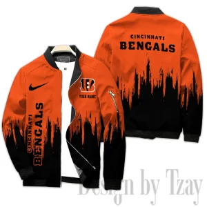 Cincinnati Bengals Full Zip Bomber Jacket For Men AZCBJ287