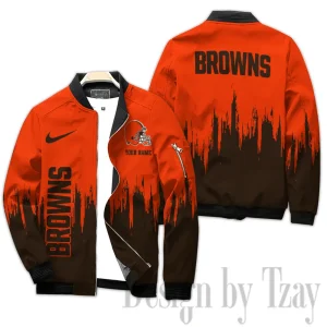 Cleveland Browns Full Zip Bomber Jacket For Men AZCBJ288