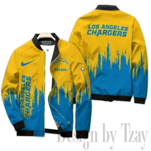 Los Angeles Chargers Full Zip Bomber Jacket For Men AZCBJ298
