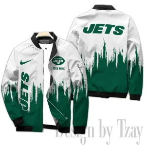 New York Jets Full Zip Bomber Jacket For Men AZCBJ305