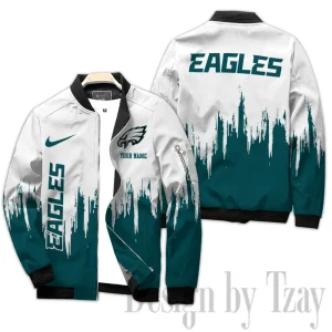 Philadelphia Eagles Full Zip Bomber Jacket For Men AZCBJ306