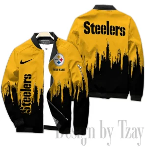 Pittsburgh Steelers Full Zip Bomber Jacket For Men AZCBJ307
