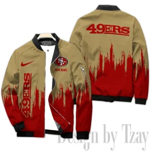 San Francisco 49ers Full Zip Bomber Jacket For Men AZCBJ308