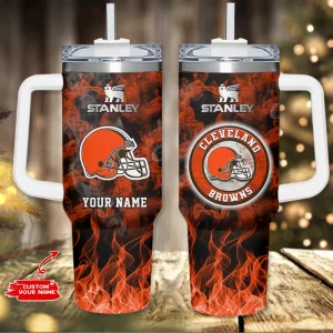 Cleveland Browns NFL Metal Style Custom 40oz Stanley Tumbler AZC40OZT807