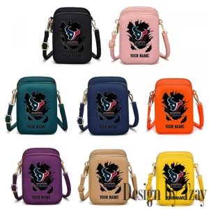 Houston Texans Cute Shoulder Bag With Colorful Canvas Zipper Printed S9CBB660