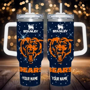 Chicago Bears NFL Metal Style Custom 40oz Stanley Tumbler AZC40OZT837