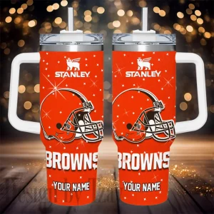 Cleveland Browns NFL Metal Style Custom 40oz Stanley Tumbler AZC40OZT839