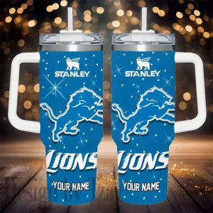 Detroit Lions NFL Metal Style Custom 40oz Stanley Tumbler AZC40OZT842