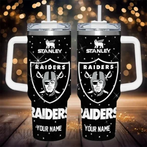 Las Vegas Raiders NFL Metal Style Custom 40oz Stanley Tumbler AZC40OZT848