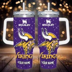 Minnesota Vikings NFL Metal Style Custom 40oz Stanley Tumbler AZC40OZT852